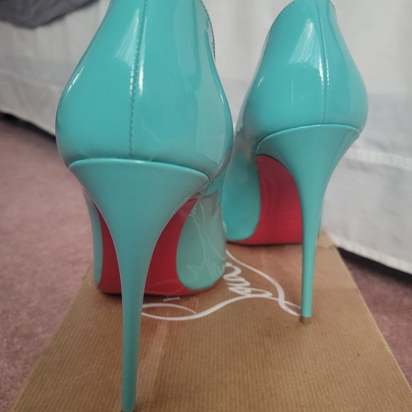 Christian Louboutin Pigalle Follies Patent Leather Cristaline Blue 42 - Picture 4 of 9